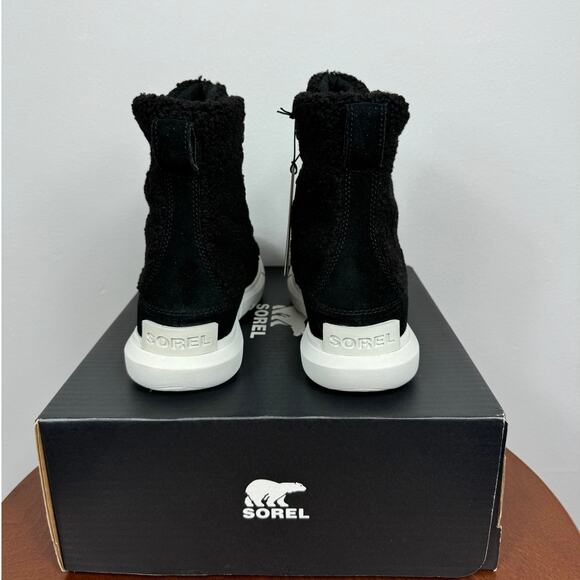 New Sorel Explorer Next Joan Cozy Boots in Black Suede/Faux Shearling Size 6.5 - Picture 6 of 8